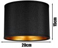 Lampka stołowa BLACK ABAŻUR welur czarno złoty #1424