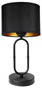 Lampka stołowa BLACK ABAŻUR welur czarno złoty #1424