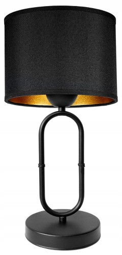 Lampka stołowa BLACK ABAŻUR welur czarno złoty #1424