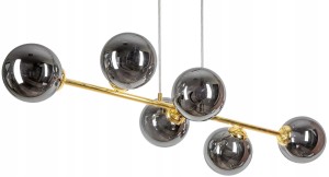 Lampa wisząca 6-punktowa MILO GRAFIT GOLD #1219