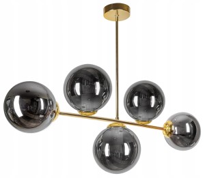Lampa wisząca 5-punktowa MILO GRAFIT GOLD #1218