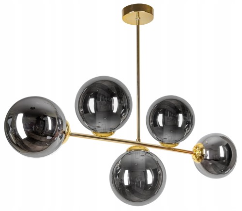 Lampa wisząca 5-punktowa MILO GRAFIT GOLD #1218