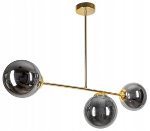 Lampa wisząca 3-punktowa MILO GRAFIT GOLD #1216