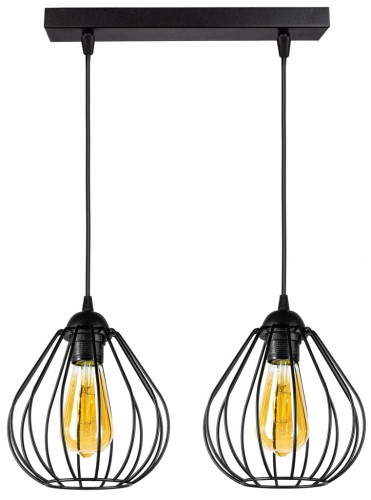 Lampa sufitowa wisząca 2-pkt druciak #990