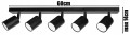 Lampa sufitowa SPOT TUBA LOFT BLACK 5-pkt #1161