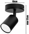 Lampa sufitowa reflektor TUBA LOFT BLACK 1-pkt #1157