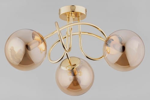 Lampa sufitowa krótki żyrandol BANKO GOLD złoto żółte
