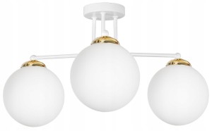 Żyrandol MILO WHITE GOLD 3 kulka szklana #1133