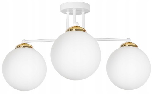 Żyrandol MILO WHITE GOLD 3 kulka szklana #1133