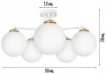Żyrandol MILO WHITE GOLD 5 kulka szklana #1135