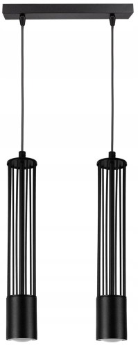 Lampa wisząca 2-punktowa TUBA LOFT BLACK #1163