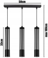 Lampa wisząca 3-punktowa TUBA LOFT BLACK #1164 