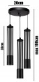 Lampa wisząca 3-punktowa TUBA LOFT BLACK #1165
