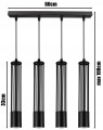 Lampa wisząca 4-punktowa TUBA LOFT BLACK #1166