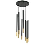 SOPEL DUE 8 CZARNY_ZŁOTY lampa wisząca