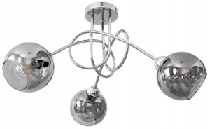 Żyrandol CHROM 3 kulka szklana GRAFIT #1256