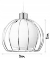 Lampa wisząca CHROM 3 kulka szklana druciak #1290