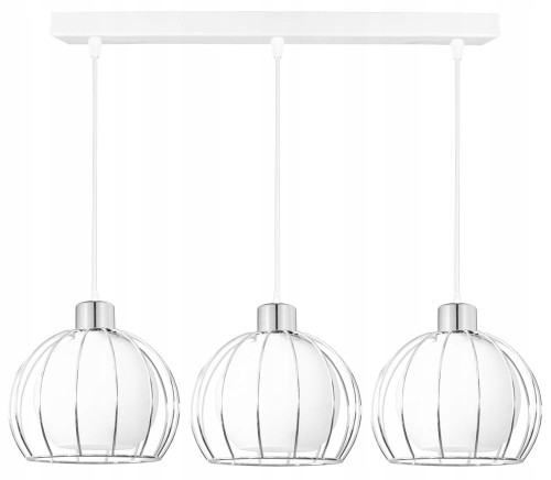 Lampa wisząca CHROM 3 kulka szklana druciak #1290