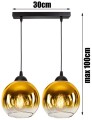 Lampa wisząca 2-punktowa listwa GOLDEN GLASS czarny/złoty #804