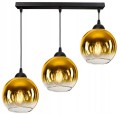 Lampa wisząca 3-punktowa listwa GOLDEN GLASS czarny/złoty #805