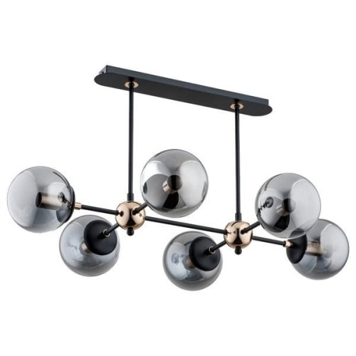 Lampa wisząca 6-punktowa nowoczesna DENAR czarny/grafit