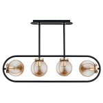 Lampa wisząca nowoczesna 4-punktowa SARAN złoty/czarny