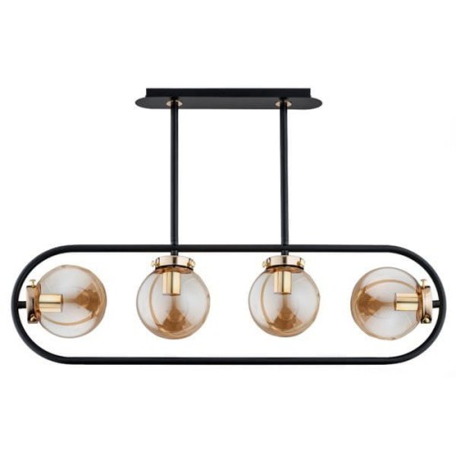 Lampa wisząca nowoczesna 4-punktowa SARAN złoty/czarny
