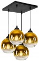 Lampa sufitowa wisząca 4-punktowa GOLDEN GLASS czarny/złoty #810