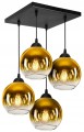 Lampa sufitowa wisząca 4-punktowa GOLDEN GLASS czarny/złoty #810