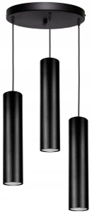 Lampa wisząca 3-punktowa TUBA BLACK #1029