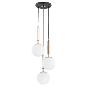 Lampa wisząca 3-punktowa VOLDA czarny/złoty