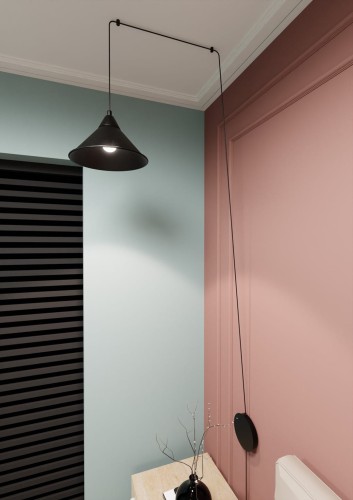 Lampa wisząca metalowa ABRAMO 1 BLACK
