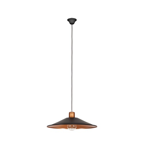 Lampa wisząca industrialna GARRET M czekoladowy/miedź