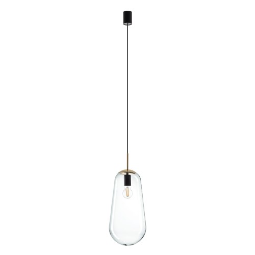 Lampa wisząca nowoczesna PEAR L transparentny/mosiądz