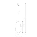 Lampa wisząca nowoczesna PEAR L transparentny/mosiądz