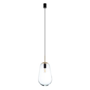 Lampa wisząca nowoczesna PEAR M transparentny/mosiądz