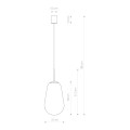 Lampa wisząca nowoczesna PEAR M transparentny/mosiądz