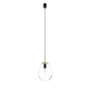 Lampa wisząca nowoczesna PEAR S transparentny/mosiądz