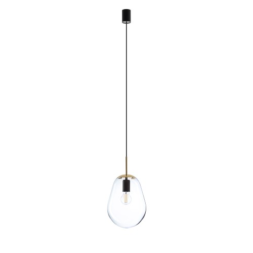 Lampa wisząca nowoczesna PEAR S transparentny/mosiądz