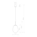 Lampa wisząca nowoczesna PEAR S transparentny/mosiądz
