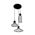 Lampa wisząca nowoczesna 3-punktowa PICO czarny/mosiądz