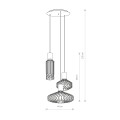 Lampa wisząca nowoczesna 3-punktowa PICO czarny/mosiądz