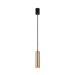 Lampa wisząca 1-punktowa EYE M mosiądz/czarny