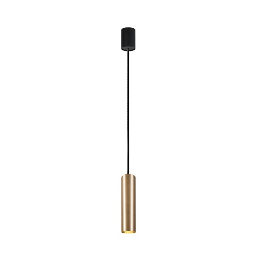 Lampa wisząca 1-punktowa EYE M mosiądz/czarny