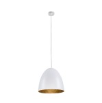 Lampa wisząca EGG M biały/złoty