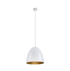 Lampa wisząca EGG M biały/złoty