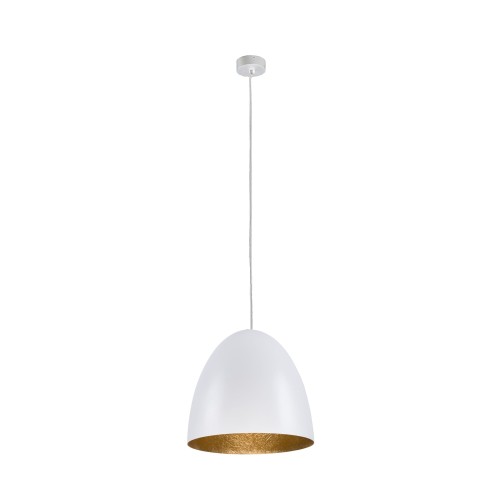 Lampa wisząca EGG M biały/złoty