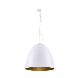 Lampa wisząca EGG L biały/złoty