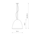 Lampa wisząca EGG L biały/złoty