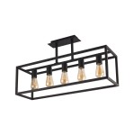 Lampa sufitowa loftowa CRATE V czarna